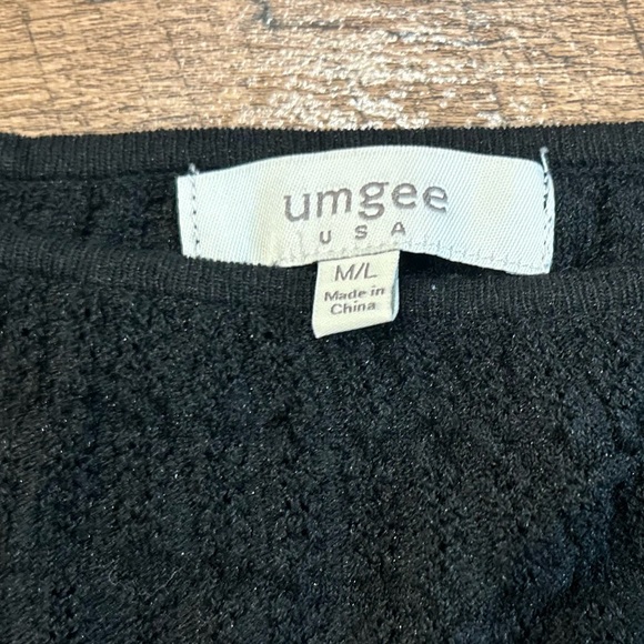 Umgee Black Crochet Knit Blouse - Picture 3 of 4